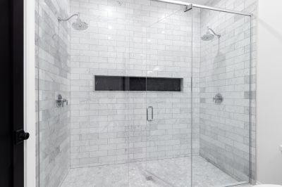 Walk-In Shower with Textured Tile Accents